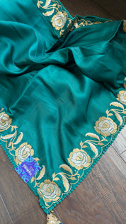 Soft Silk Embroidered - Teal