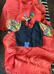 Linen Silk Woven - Orange