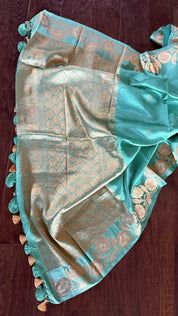 Pure Katan Silk Banarasi - Sea Green