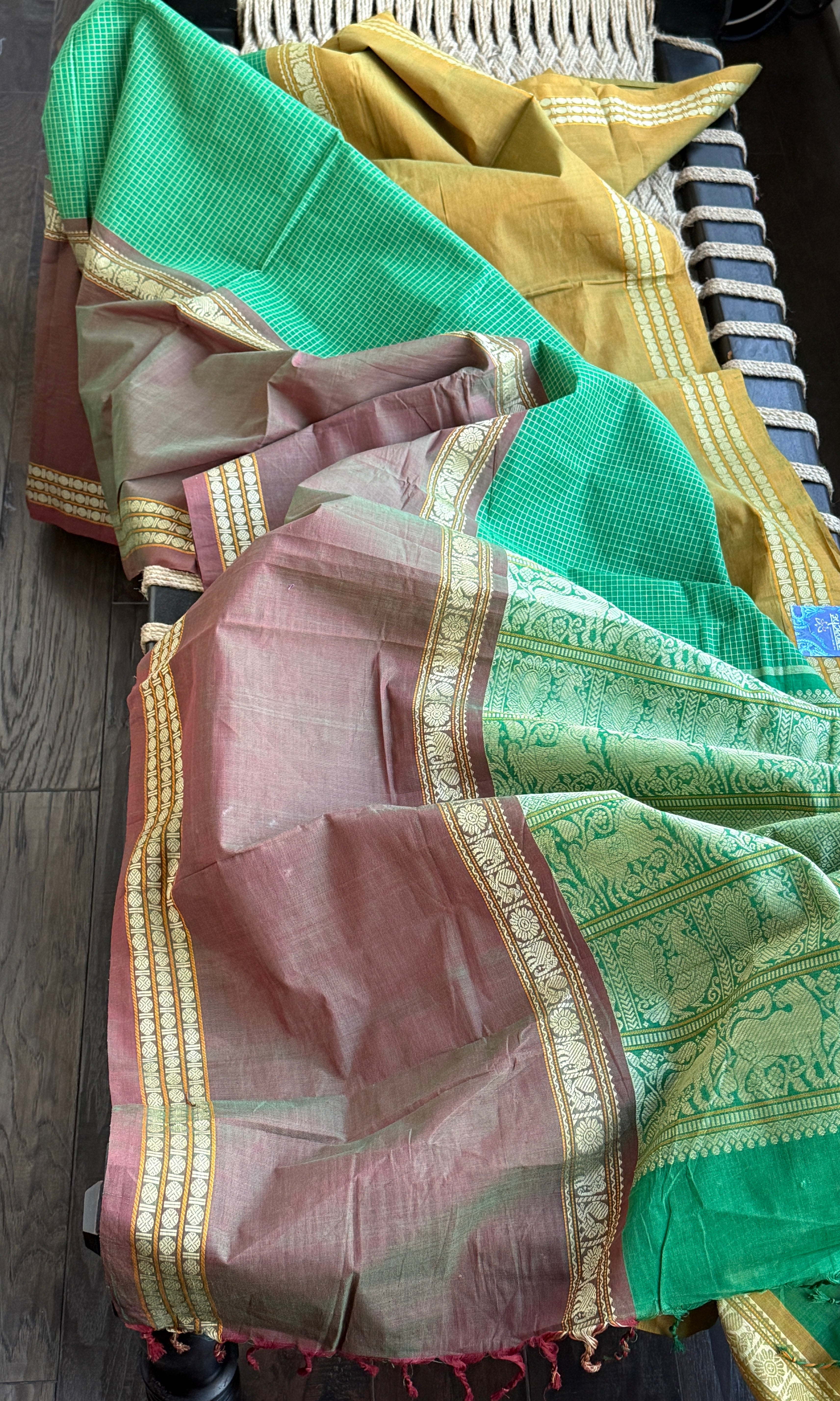 Kanchi Cotton Handloom - Green Mubbagam