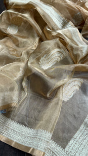 Pure Tissue Silk Banarasi - Golden Khadhua Woven