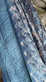 Modal Silk Vegetable Organic Dye Saree - Indigo Blue