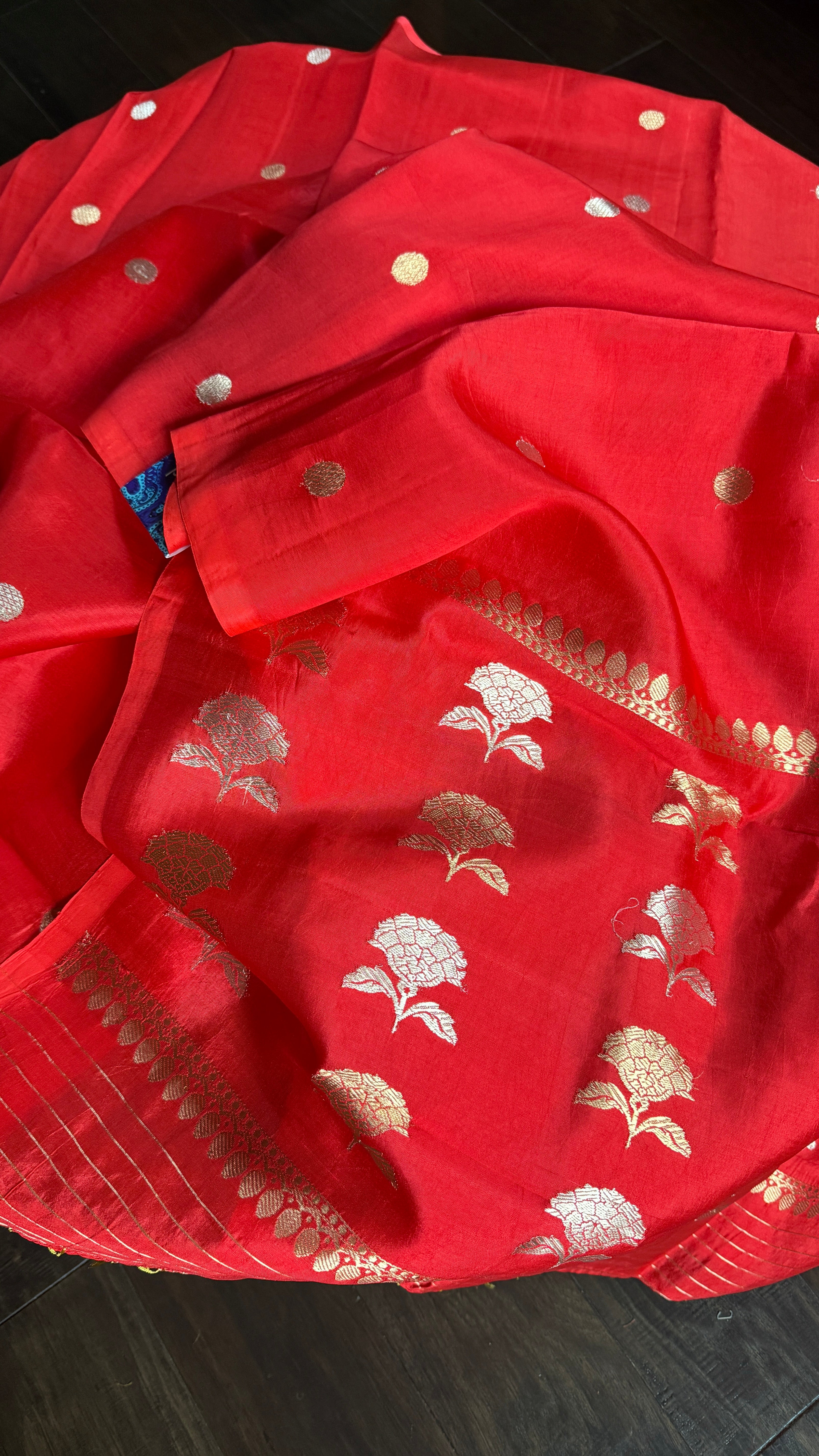Pure Katan Silk Banarasi - Red woven