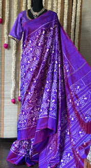 Pure Silk Ikat - Purple Pochampally