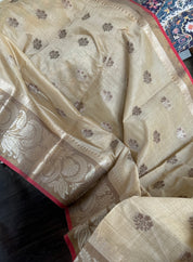 Cotton Silk Banarasi - Tan Red