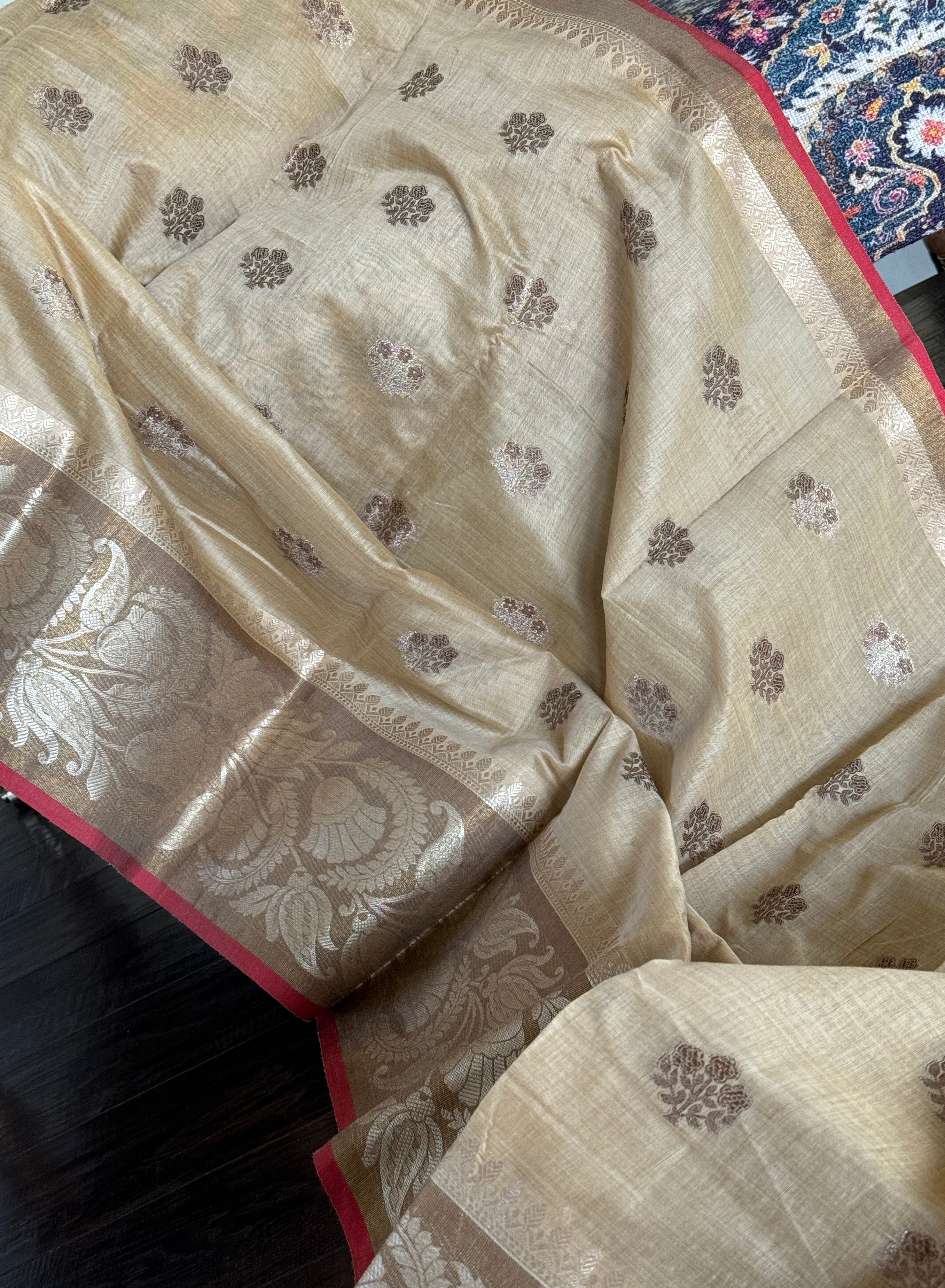 Cotton Silk Banarasi - Tan Red