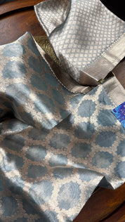 Pure Tissue by Tissue Silk Jaal Banarasi - Grey Kadhua
