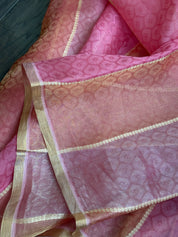 Tissue Organza Silk Banarsi - Rangkat Peach Pink