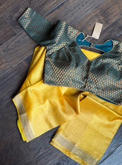 Designer Blouse - Teal Green Zari woven