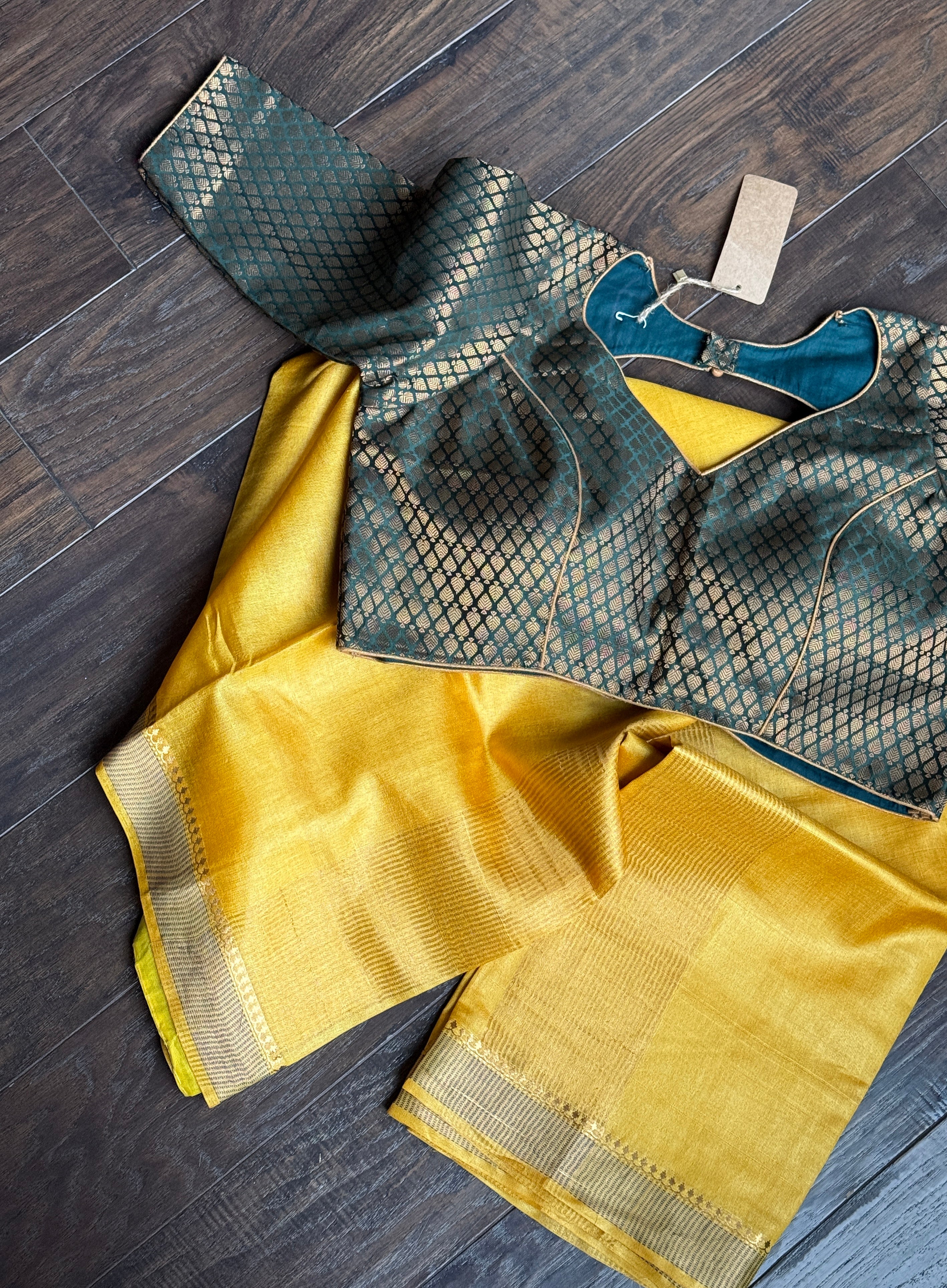Designer Blouse - Teal Green Zari woven