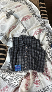 Designer Blouse - Black Checkered