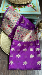 Pure Silk Paithani Banarasi- Purple