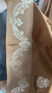 Pure Katan Silk Banarasi - Ochre Brown