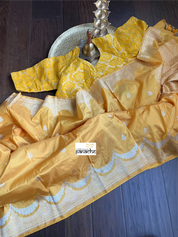 Pure Silk Kadwa Banarasi- Mango Yellow