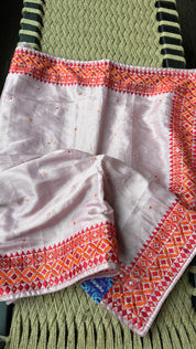 Soft Silk Kathiyawadi Embroidered - Blush Mauve Pink