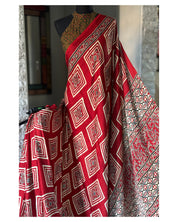 Modal Silk Ajrakh - Red Black Cream