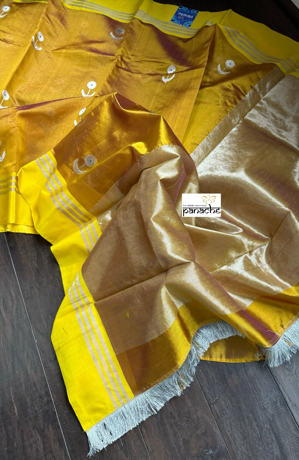 Pure Chanderi Pattu Silk - Yellow