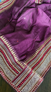 Soft Silk Kutch Embroidered - Purple