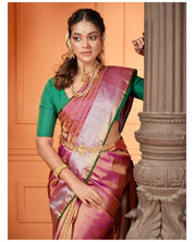 Pure Brocade Kanjivaram - Purple Golden 2g Zari