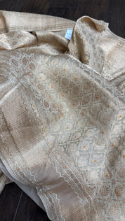 Mysore Silk Brocade - Beige Golden