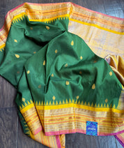 Pure Silk Kuttu Gadwal - Green Yellow