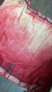 Linen Digital Print - Wine Red Black Abstract