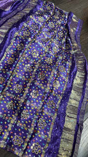 Designer Modal Silk Sequin - Purple Multi Color