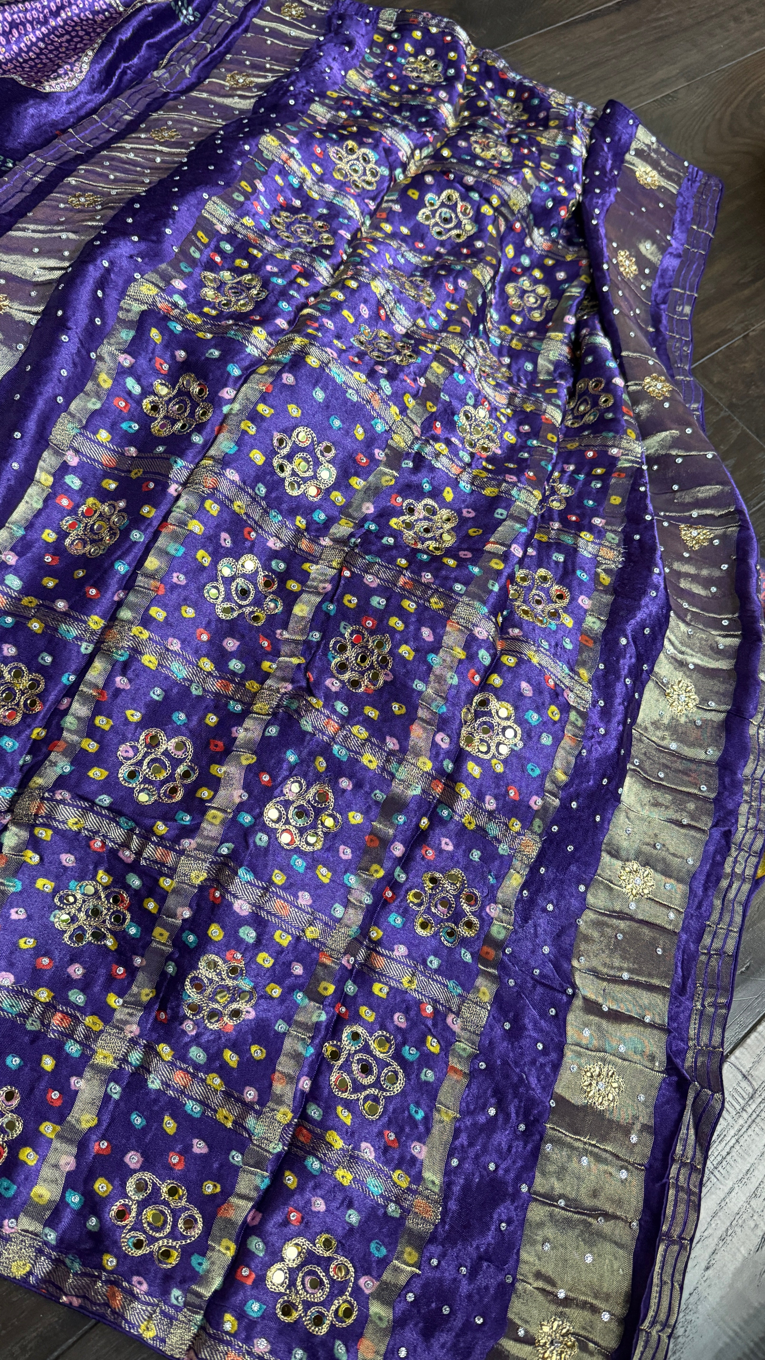 Designer Modal Silk Sequin - Purple Multi Color