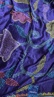 Designer Modal Silk Sequin - Purple Multi Color