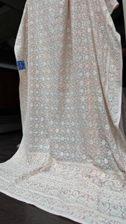 Designer Georgette Embroidered - Light Baby Pink