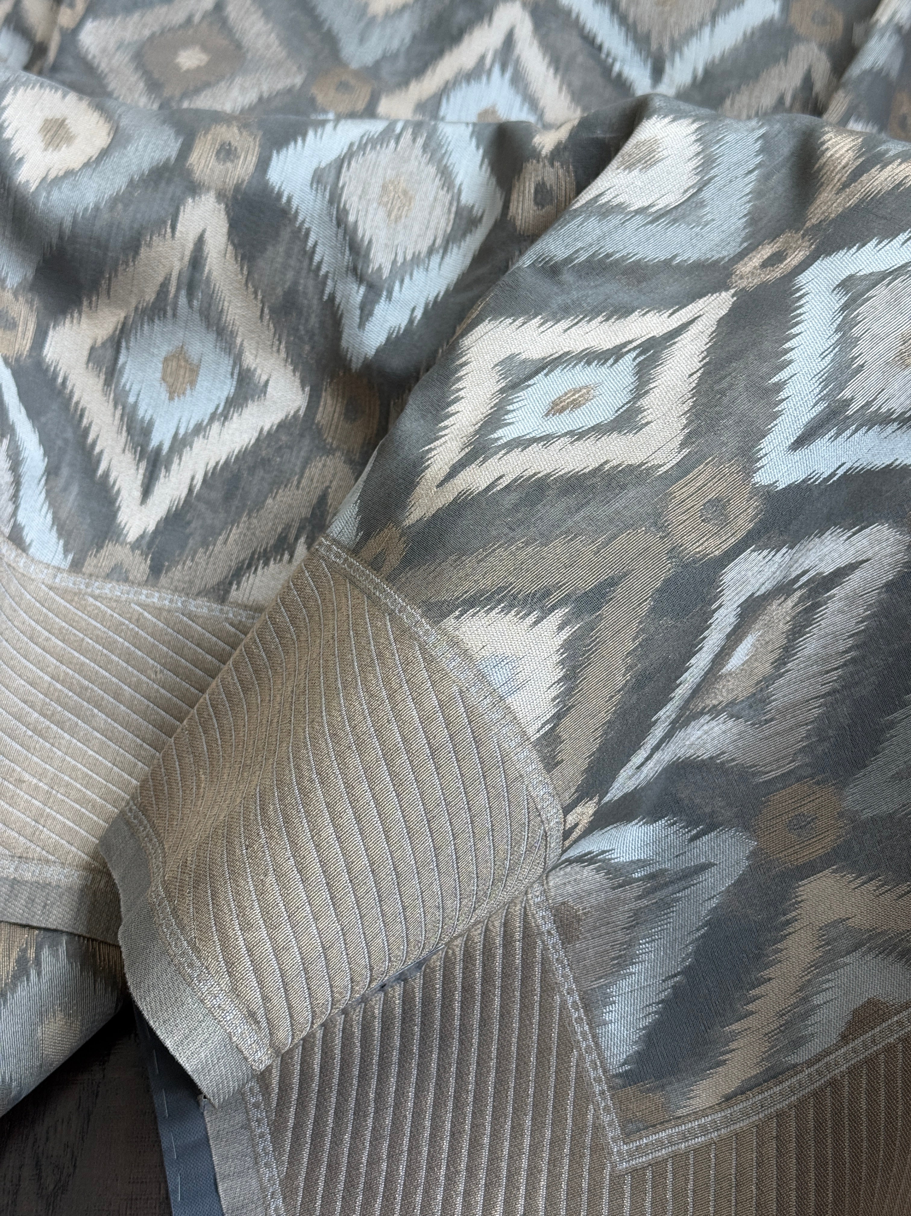 Kora Silk Banaras Chanderi - Grey