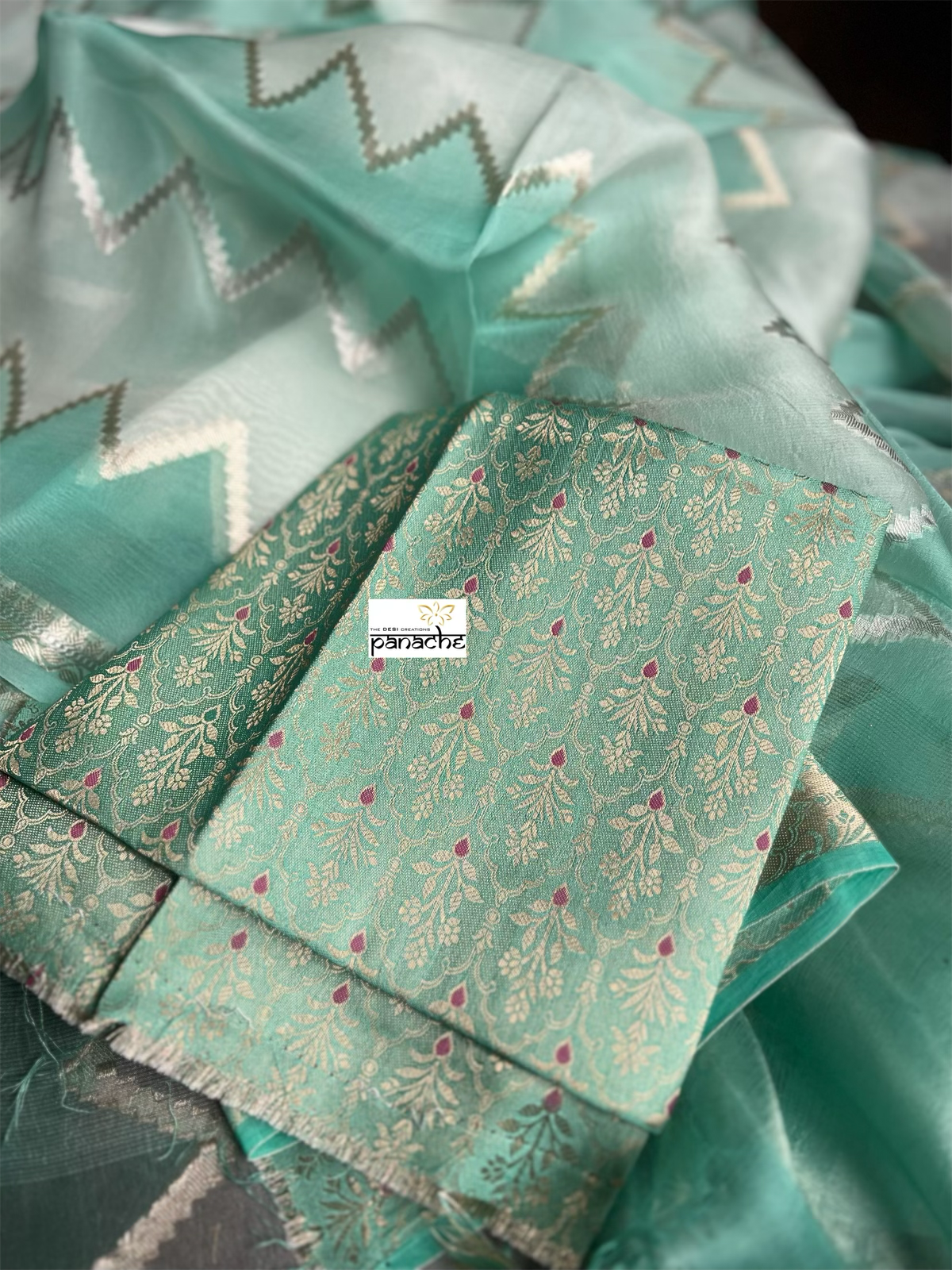 Organza Silk Banarsi - Sea Green