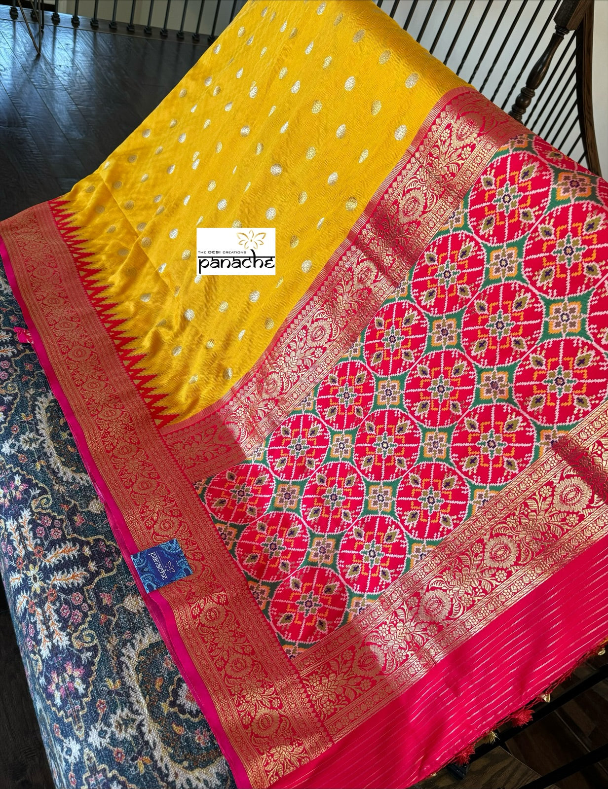 Soft Silk Patola Banarasi - Yellow Pink Red