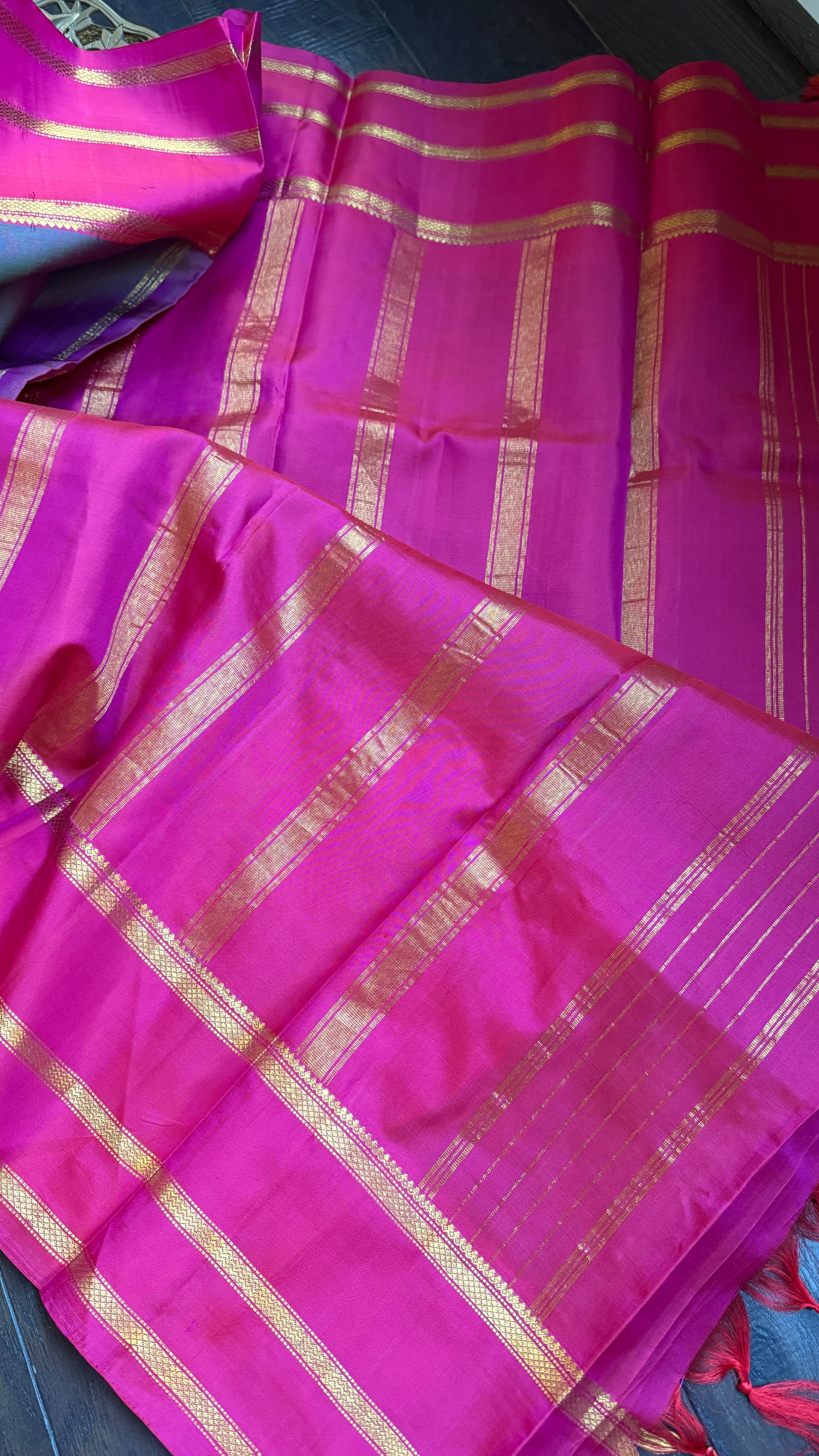 Pure Silk Kanjivaram - Purple Dual Tone