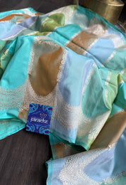 Pure Silk Rangkat Banarasi - Multi shaded