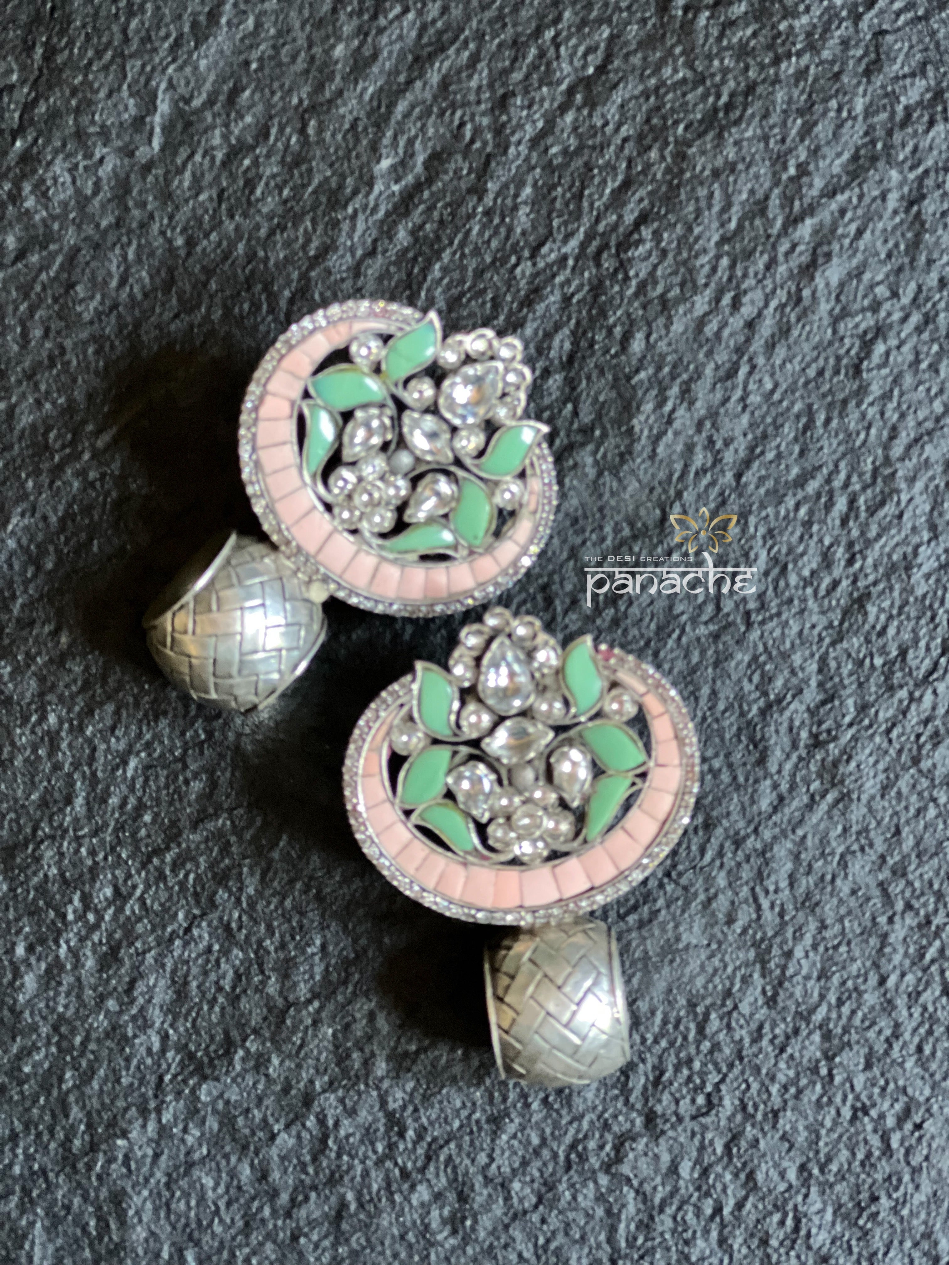 Earring 925 Silver- Enamel Stud
