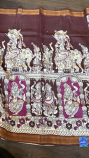 Chinori Silk Kalamkari  - Chocolate Brown