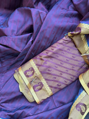 Soft Silk Kanjivaram - Wine color Tanchoi Golden Zari