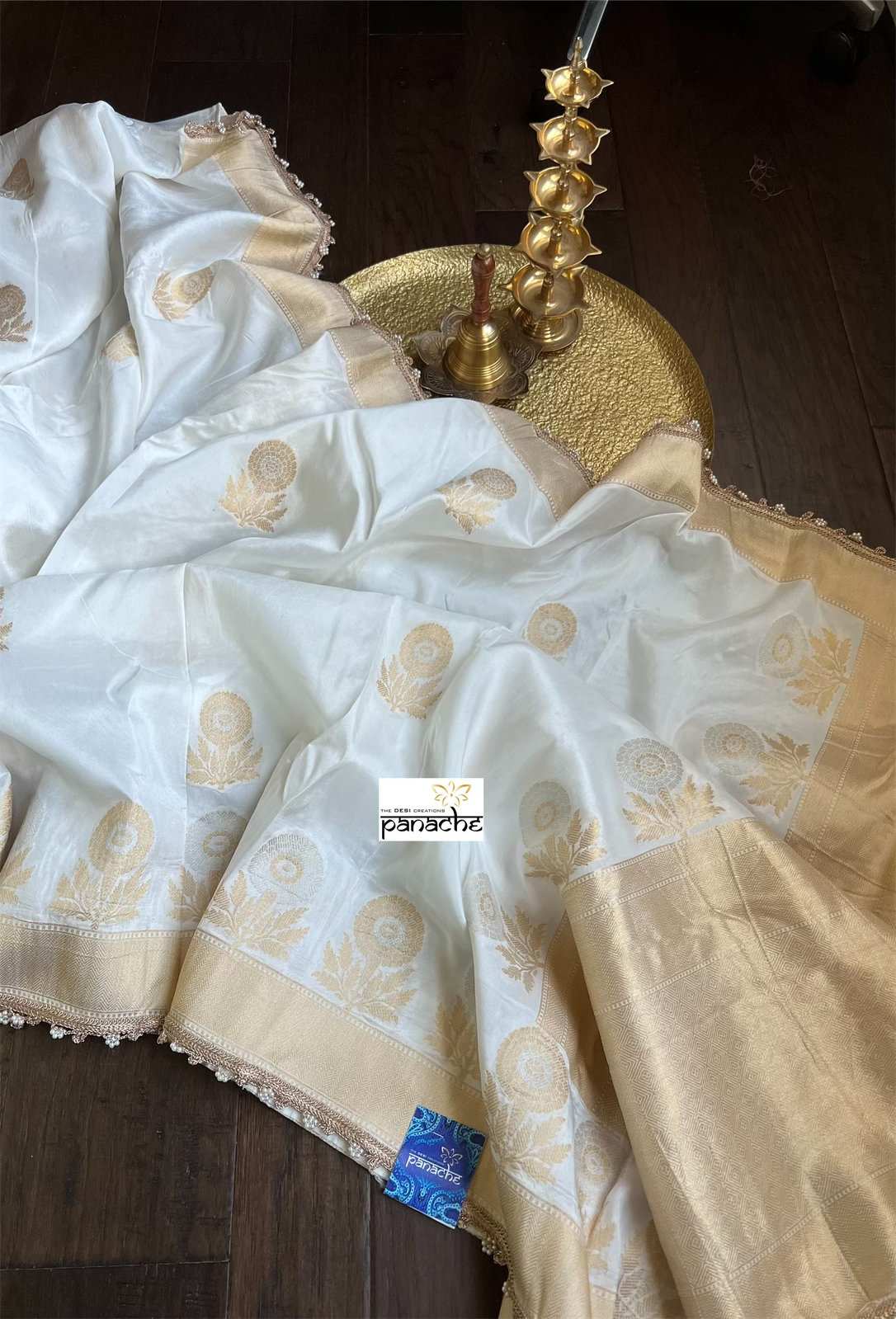 Designer Soft Silk Banarasi- Off White Woven
