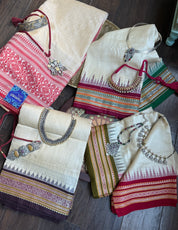 Vidarbha Tussar Silk - Tussar Color Ganga Yamuna Woven