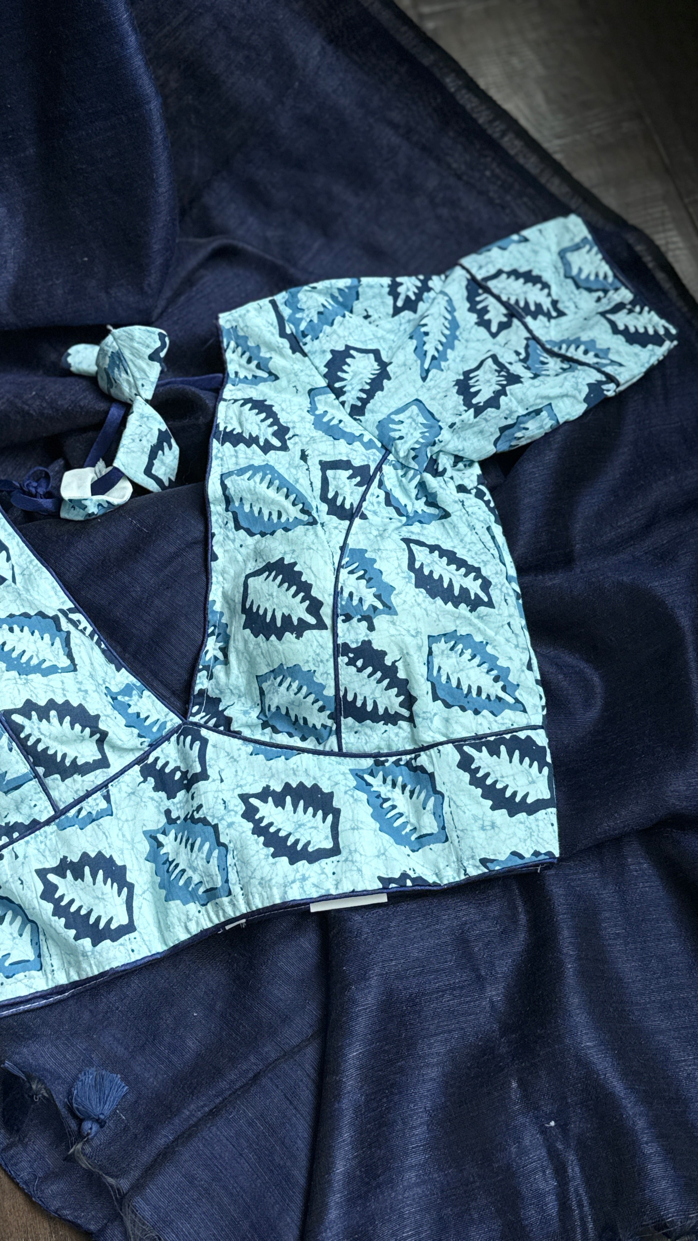 Designer Blouse - Indigo Blue Batik