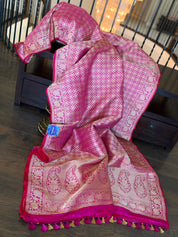Pure Silk Brocade Banarasi- Pink