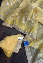 Designer Organza Sequin - Light Yellow