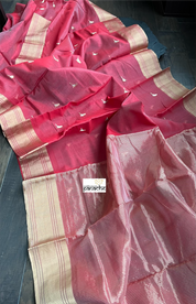 Chanderi Silk Cotton - Raspberry Red Woven