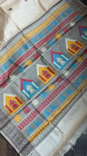 Pure Tussar Silk - Tan Beige Dolabedi