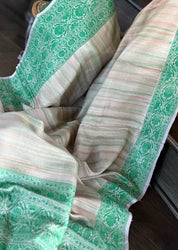 Tussar Silk Banarasi - Grey Green Resham Woven