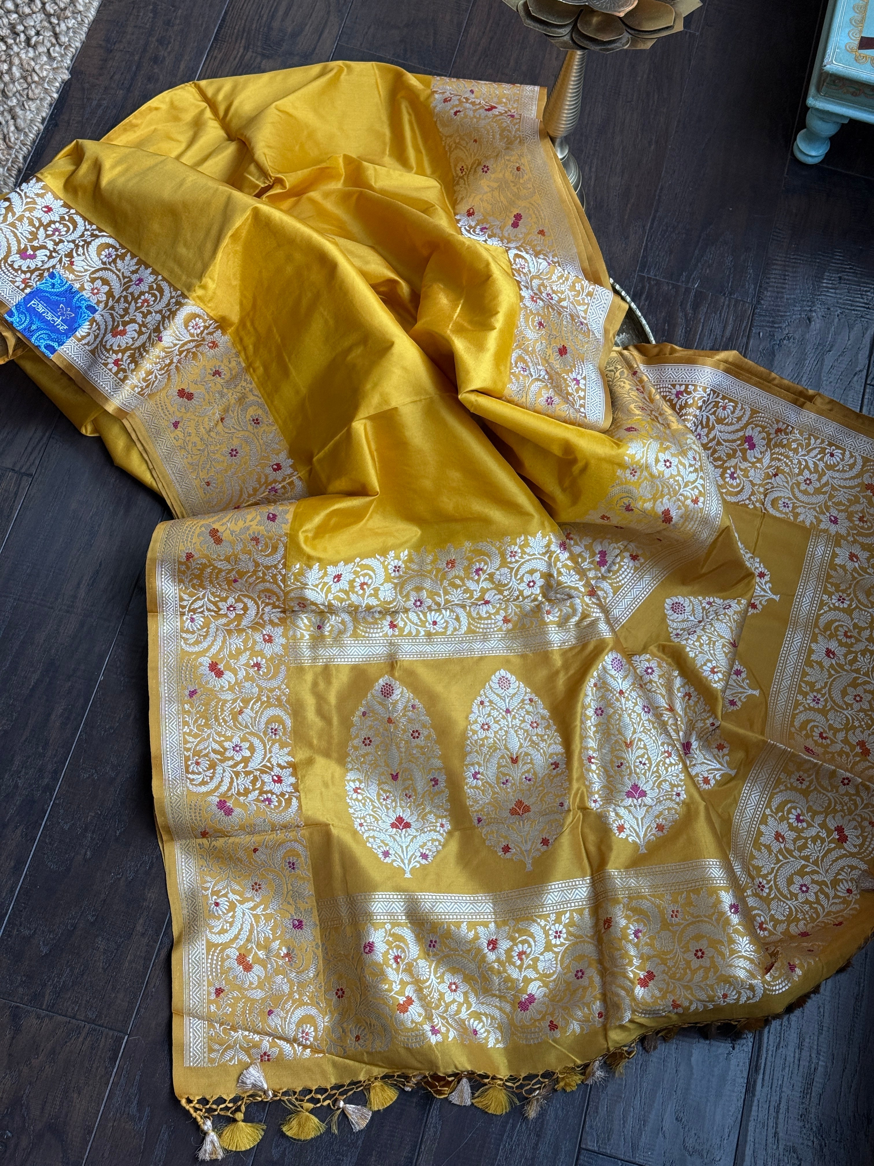Pure Katan Silk Kadhua Banarasi - Yellow