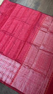 Pure Matka Silk - Maroon Zari Woven