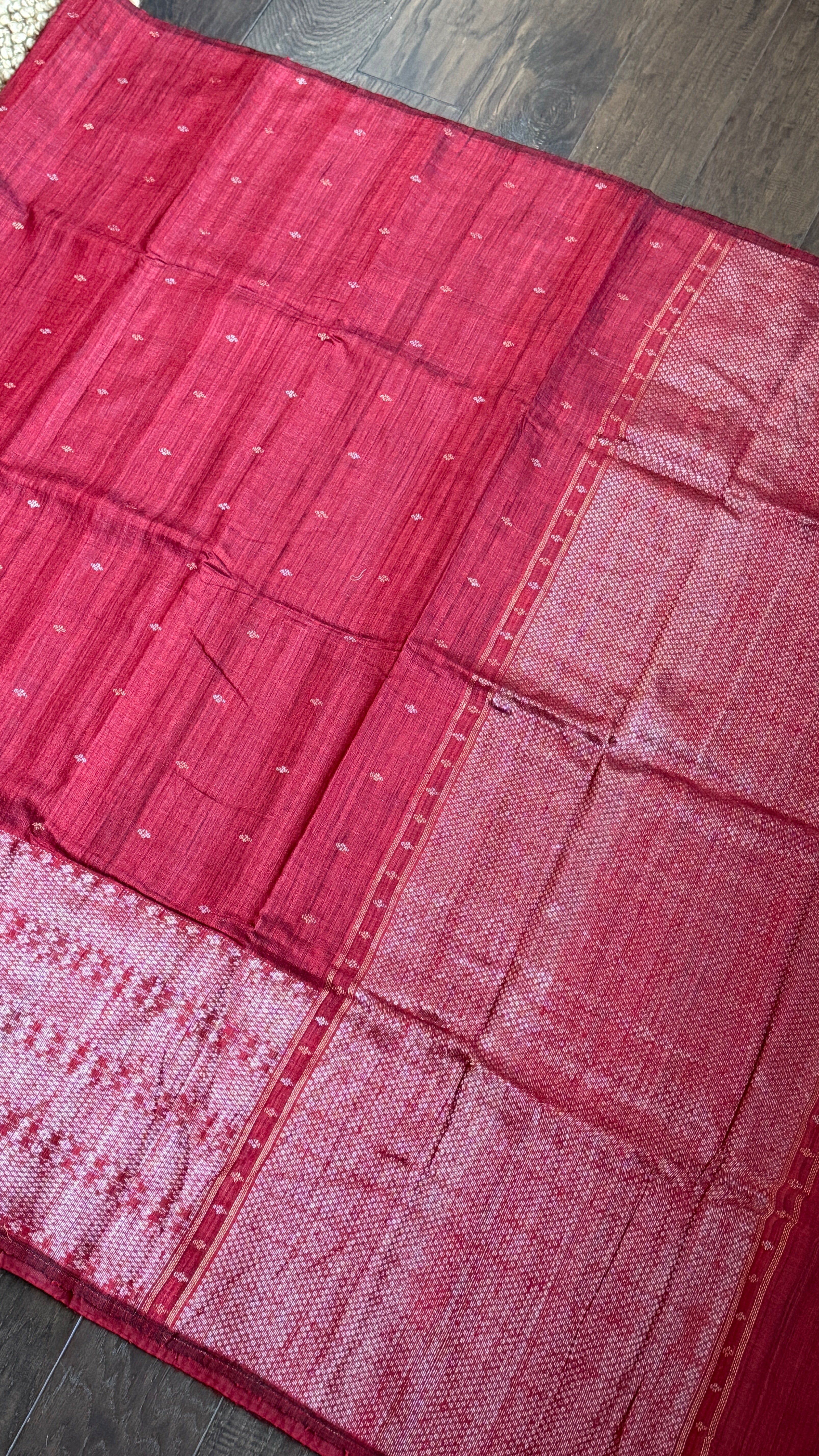 Pure Matka Silk - Maroon Zari Woven