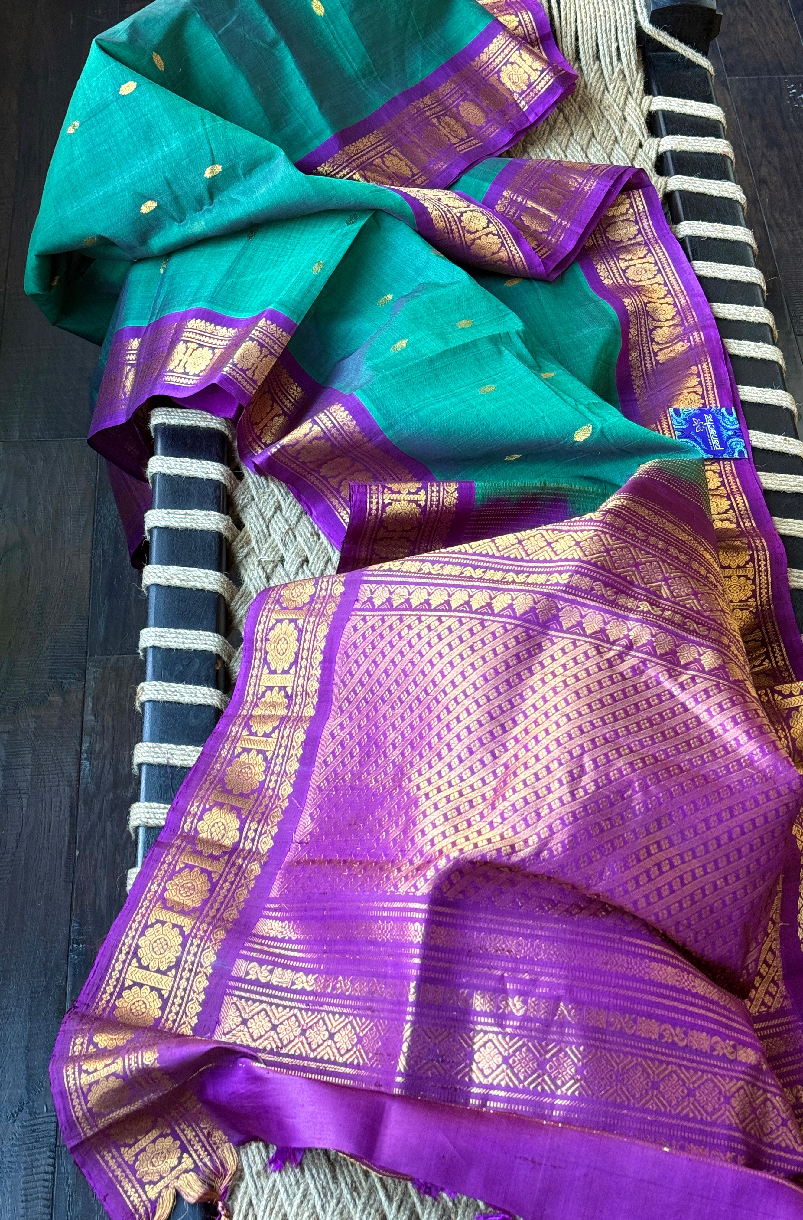 Pure SICO Gadwal - Teal Green Purple